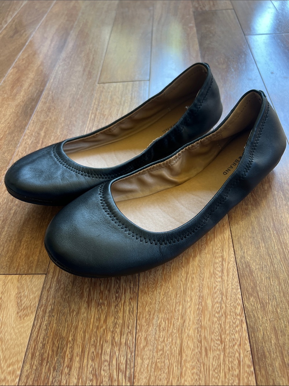 Lucky brand leather black ballet flats women size 9 - Picture 3 of 4